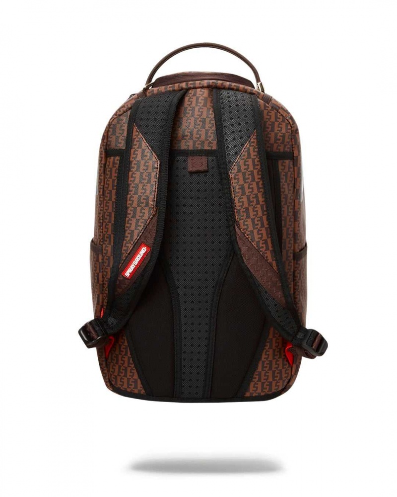 Sprayground Backpack MONEY CHECKERED BACKPACK Brown | JARDM0318