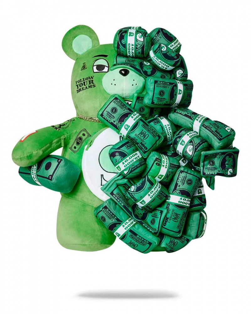 Sprayground Backpack MONEY ON MONEY BEAR Green | CPKNI0516