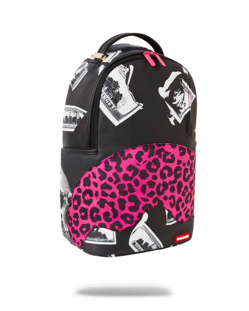 Sprayground Backpack MONEY SHARK Leopard Black | ITJYD0784