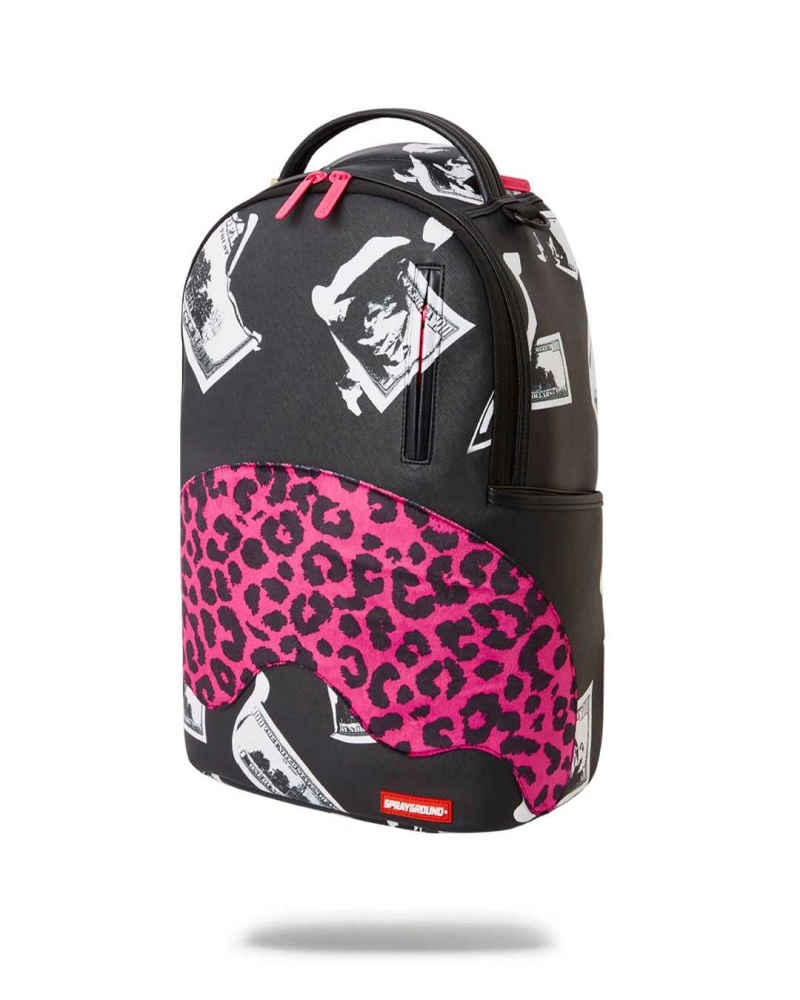 Sprayground Backpack MONEY SHARK Leopard Black | ITJYD0784