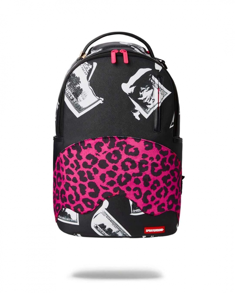 Sprayground Backpack MONEY SHARK Leopard Black | ITJYD0784