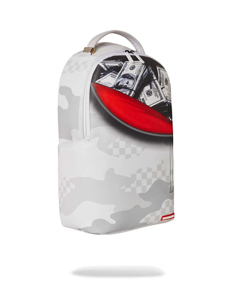 Sprayground Backpack MONEY STASH FLAP DLXSV BACKPACK White | KEOUC6578