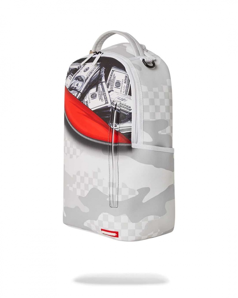 Sprayground Backpack MONEY STASH FLAP DLXSV BACKPACK White | KEOUC6578