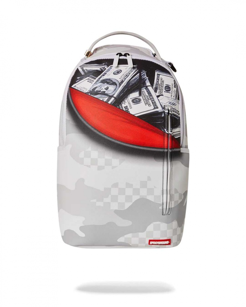 Sprayground Backpack MONEY STASH FLAP DLXSV BACKPACK White | KEOUC6578