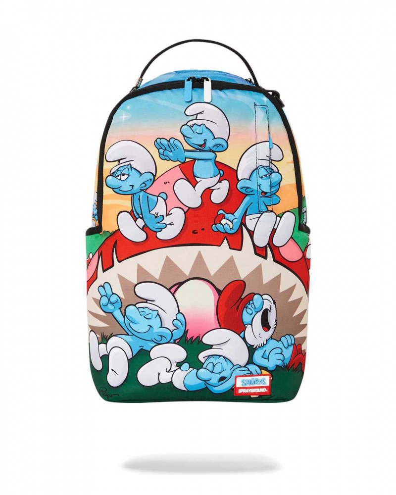 Sprayground Backpack MUSHROOM LITE COLOR BACKPACK Light Brown Blue | ZFEWR8146