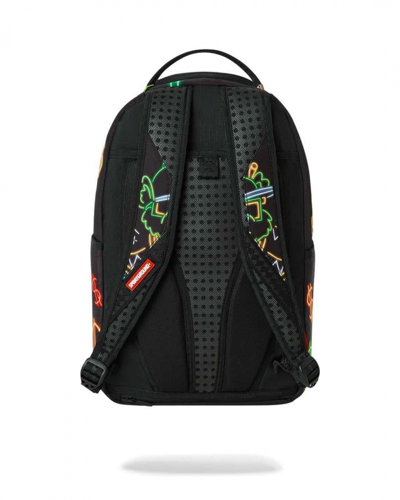 Sprayground Backpack NEON MONEY BEAR DLXSR BACKPACK Black | ZFDUI4291