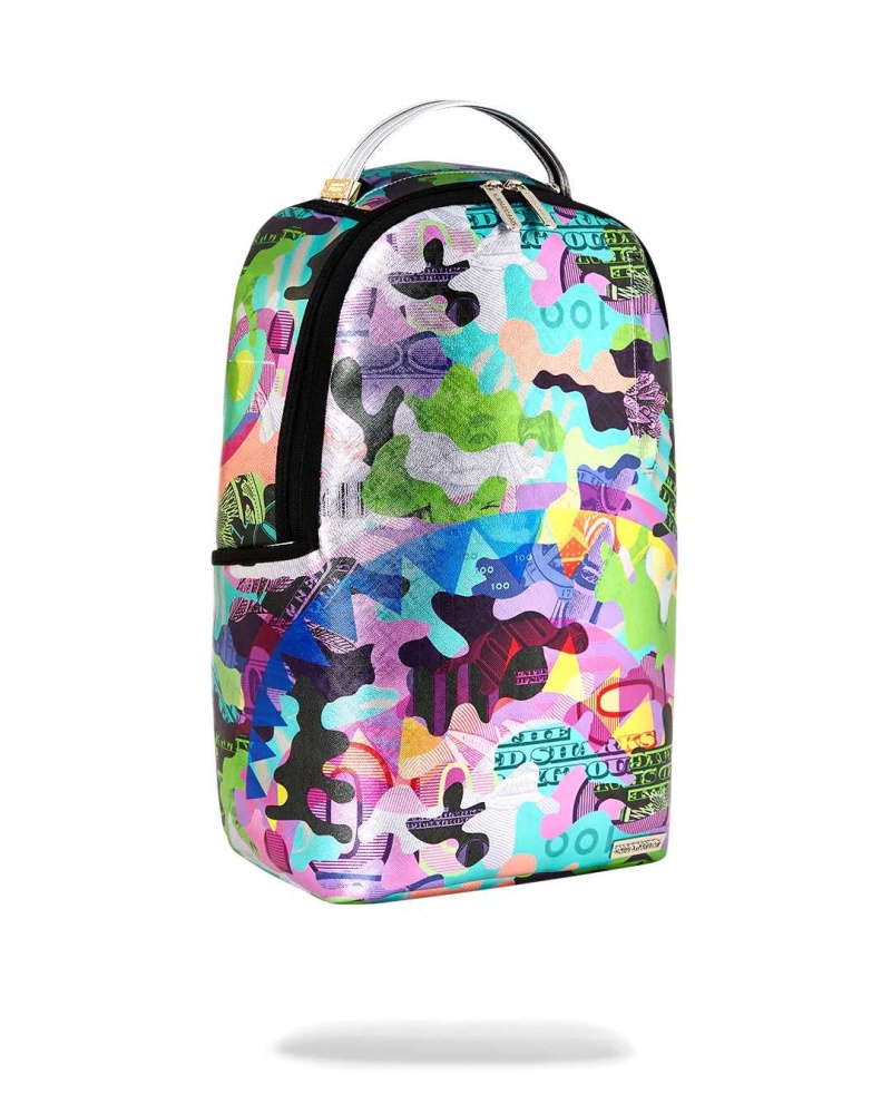 Sprayground Backpack NEON MONEY BACKPACK Camo Purple | ZFDVK2095