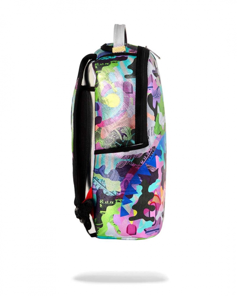 Sprayground Backpack NEON MONEY BACKPACK Camo Purple | ZFDVK2095