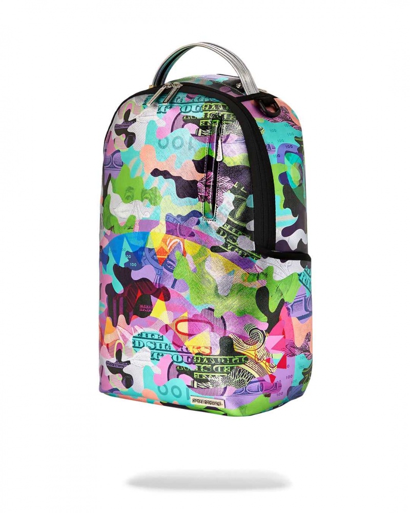 Sprayground Backpack NEON MONEY BACKPACK Camo Purple | ZFDVK2095