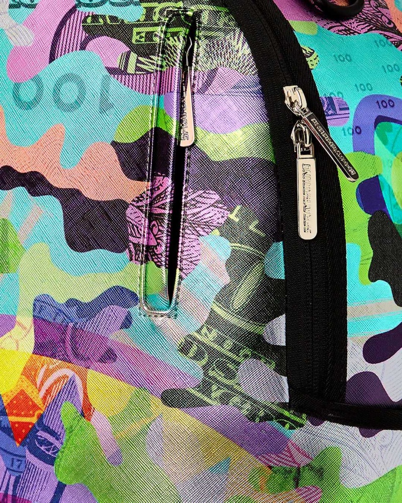 Sprayground Backpack NEON MONEY BACKPACK Camo Purple | ZFDVK2095