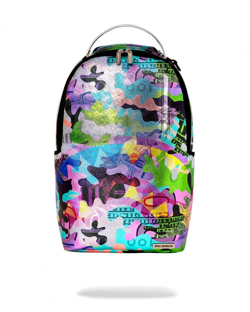 Sprayground Backpack NEON MONEY BACKPACK Camo Purple | ZFDVK2095