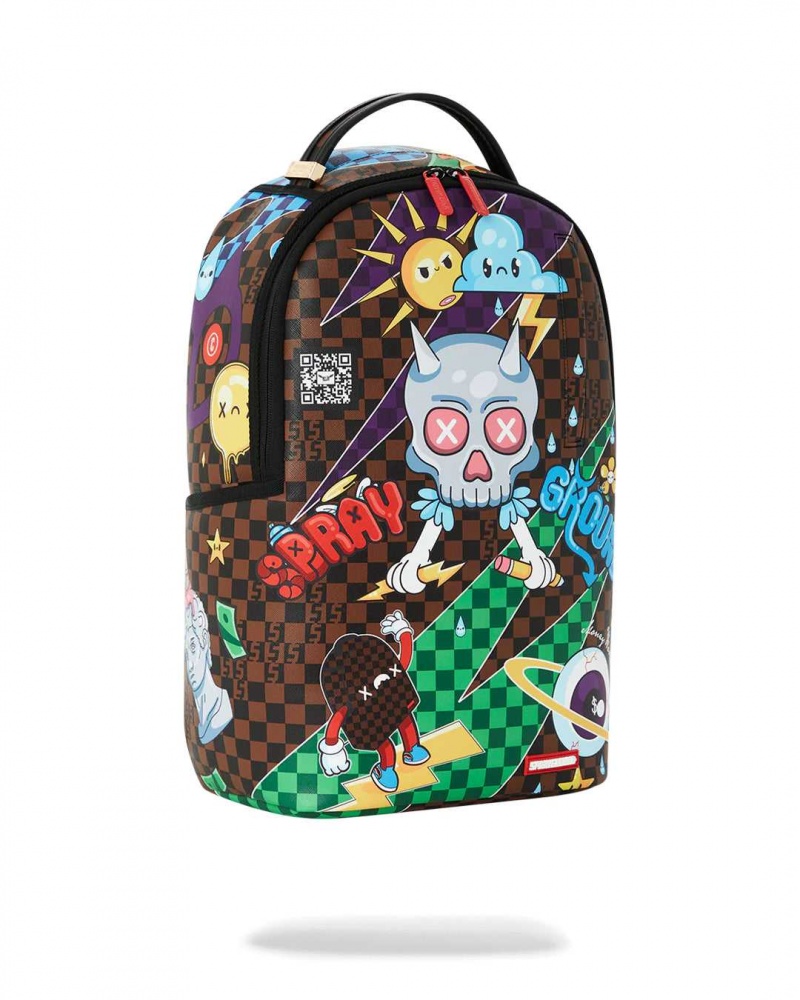 Sprayground Backpack NEW BUBBLY JAPAN DLXSV BACKPACK Brown | MYSZE5013