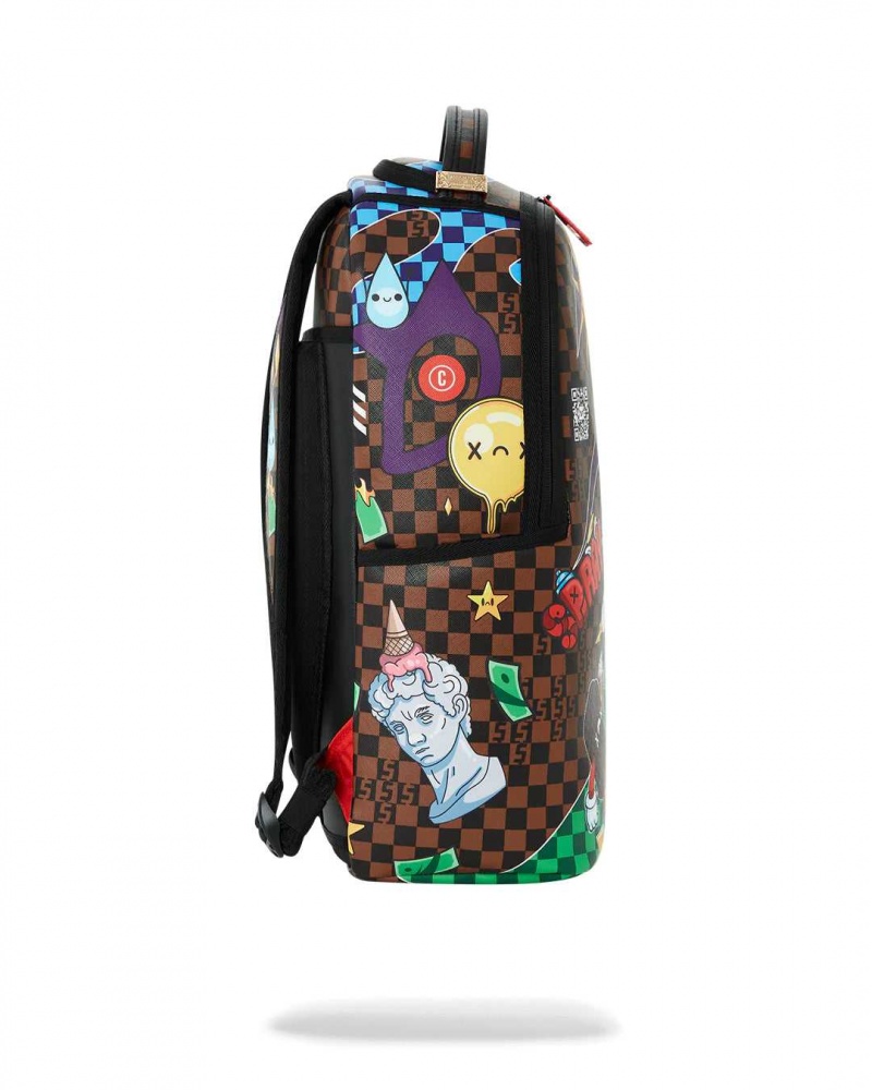 Sprayground Backpack NEW BUBBLY JAPAN DLXSV BACKPACK Brown | MYSZE5013