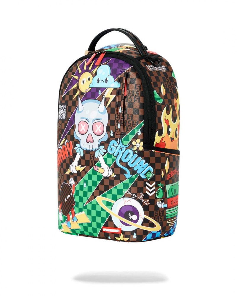 Sprayground Backpack NEW BUBBLY JAPAN DLXSV BACKPACK Brown | MYSZE5013