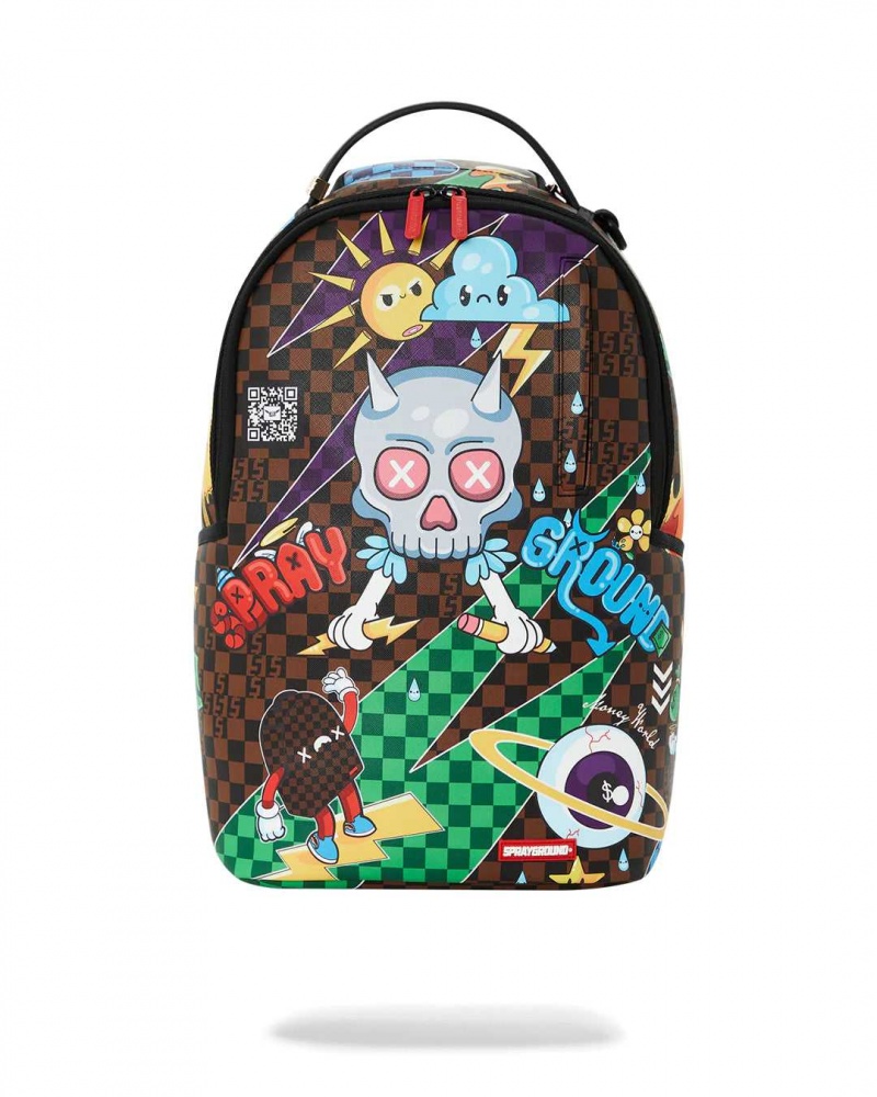 Sprayground Backpack NEW BUBBLY JAPAN DLXSV BACKPACK Brown | MYSZE5013