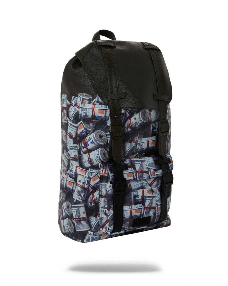 Sprayground Backpack NEW MONEY STACKS HILLS Black | CQOEG3518