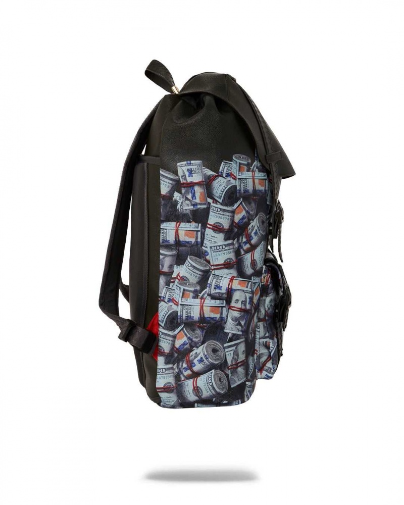 Sprayground Backpack NEW MONEY STACKS HILLS Black | CQOEG3518