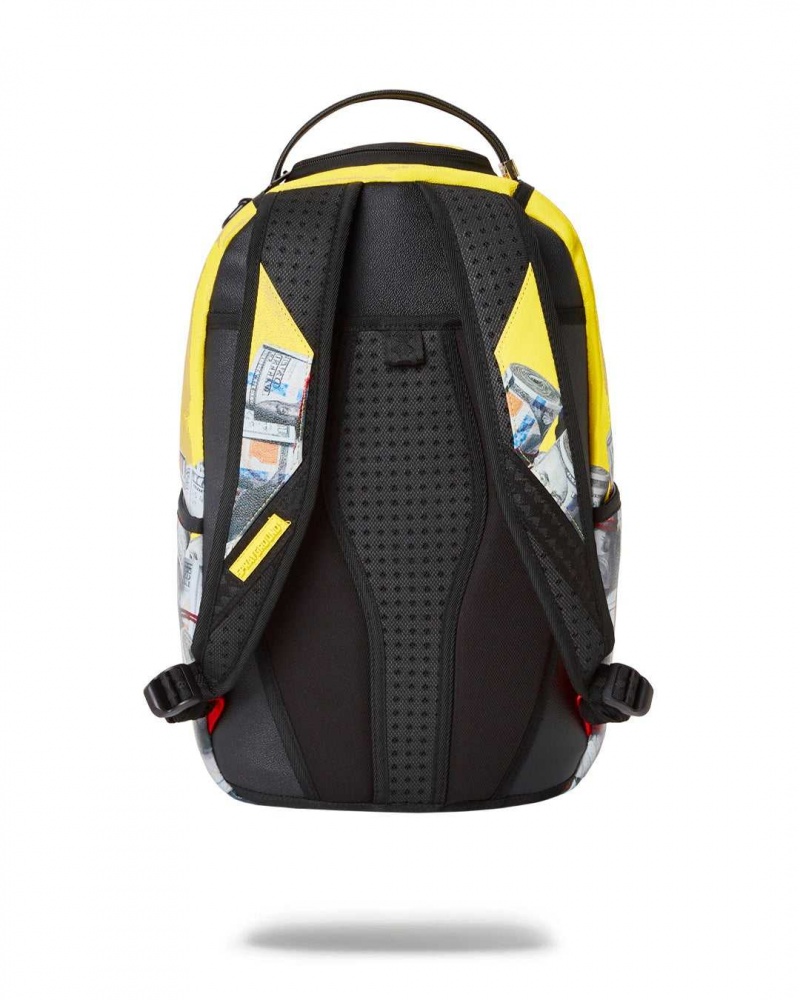 Sprayground Backpack NEW MONEY STACKS DLX BACKPACK Yellow | TBFSQ9287