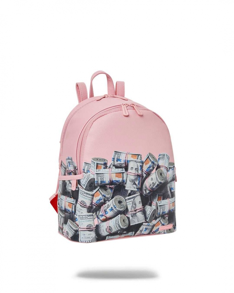 Sprayground Backpack NEW MONEY STACKS SAVAGE Pink | BKZAC8153