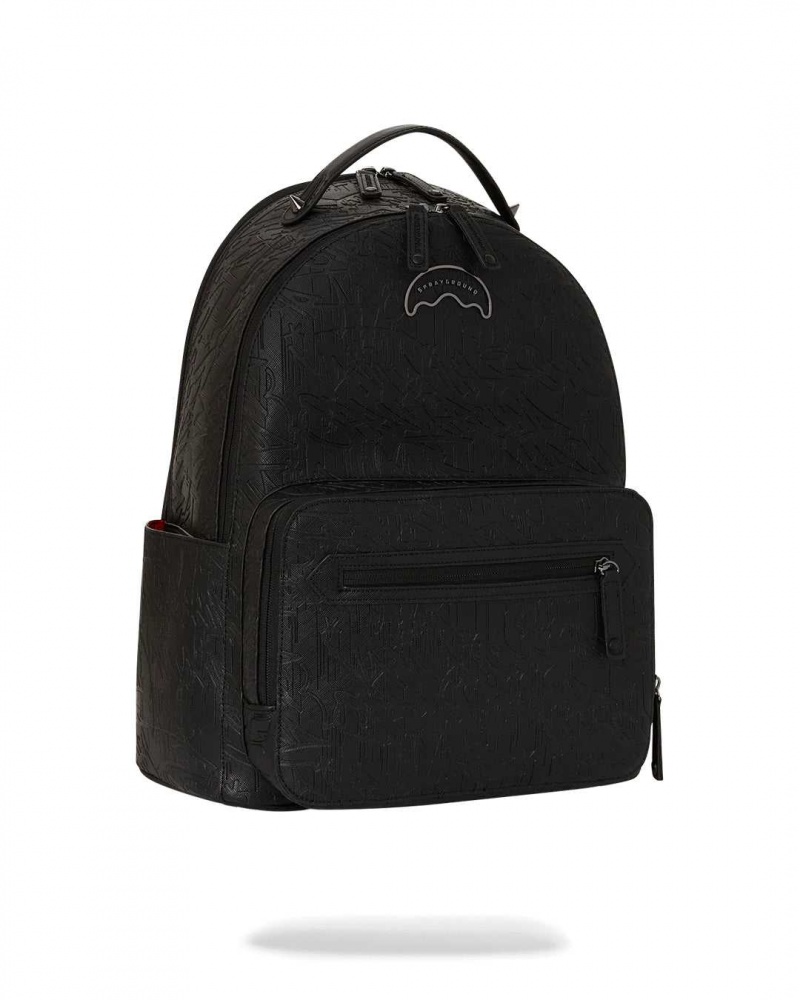 Sprayground Backpack NIGHT GRAFF EMBOSSED NEW CARGO BACKPACK Black | FKNGD9184