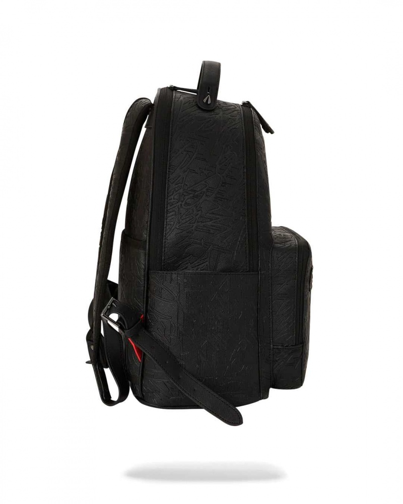 Sprayground Backpack NIGHT GRAFF EMBOSSED NEW CARGO BACKPACK Black | FKNGD9184