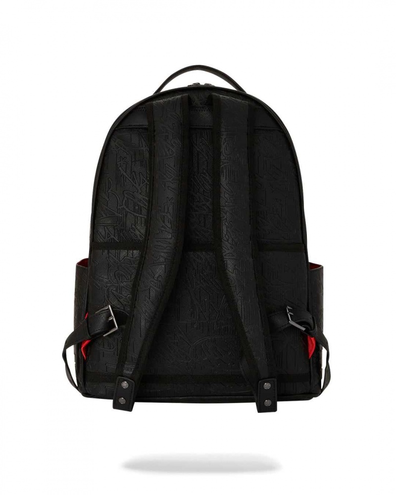 Sprayground Backpack NIGHT GRAFF EMBOSSED NEW CARGO BACKPACK Black | FKNGD9184