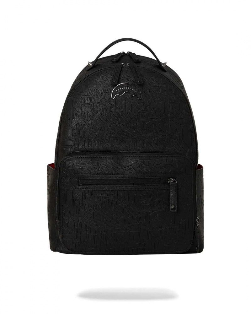 Sprayground Backpack NIGHT GRAFF EMBOSSED NEW CARGO BACKPACK Black | FKNGD9184