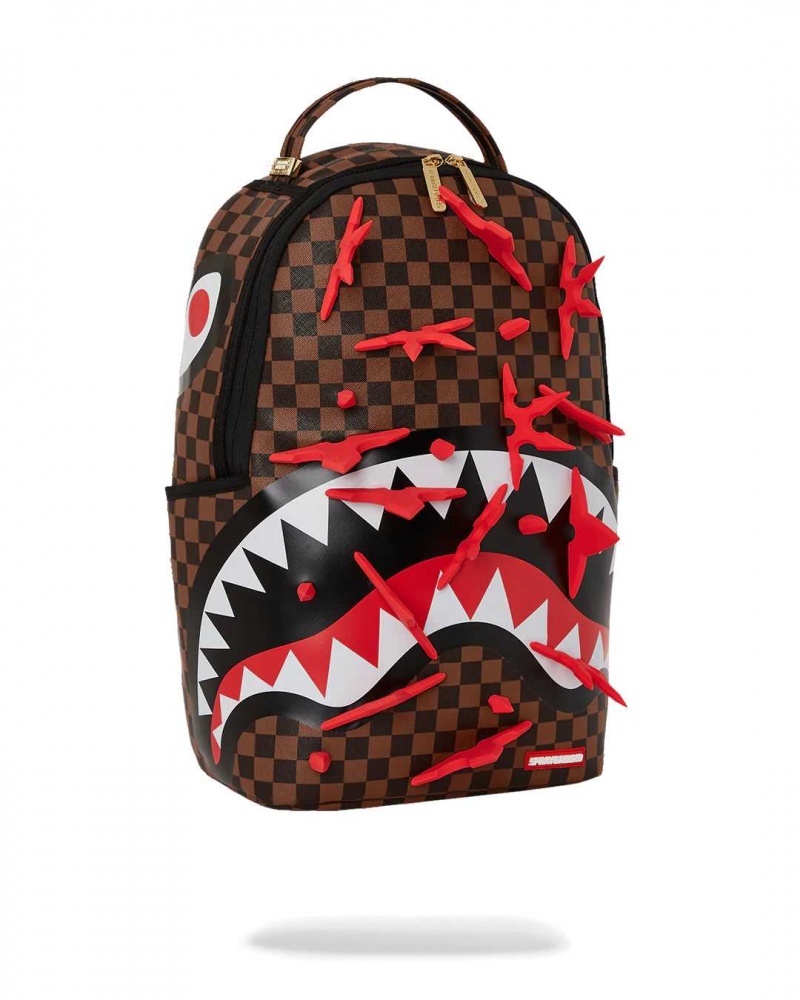 Sprayground Backpack NINJA STAR SMASHED DLXSV BACKPACK Red | IYZMW2983