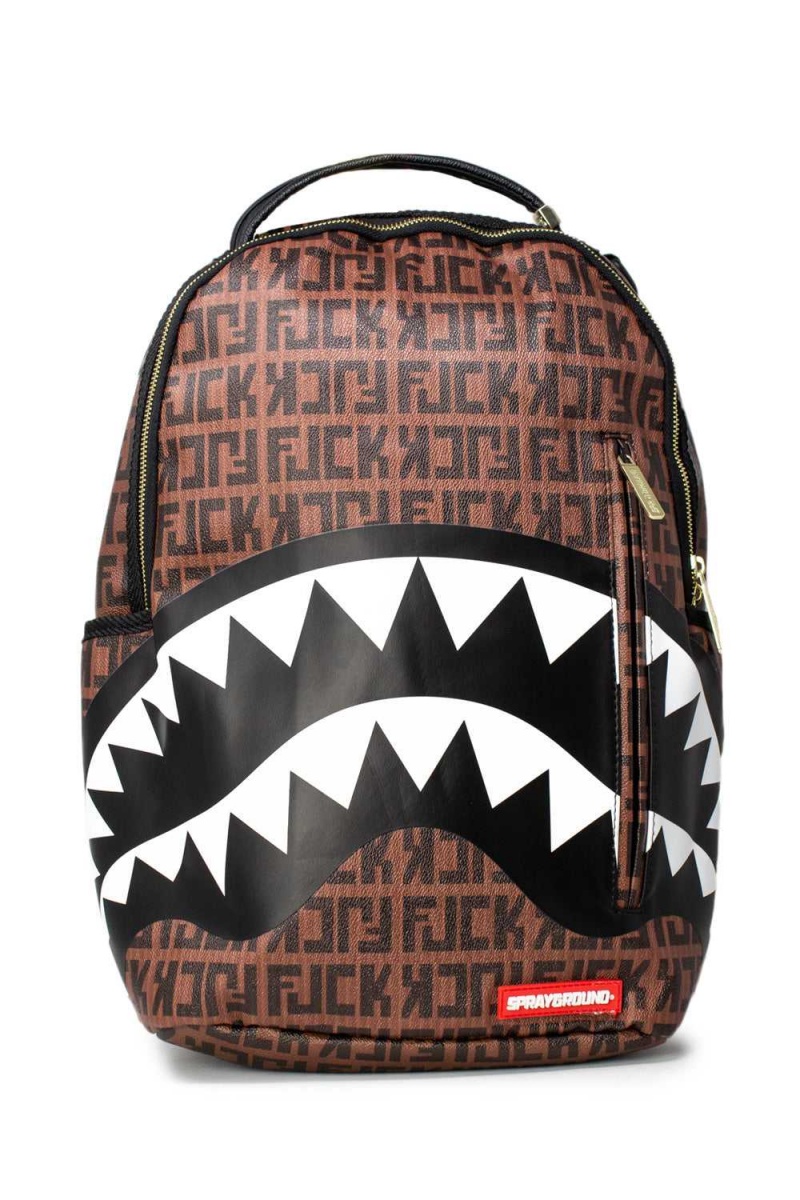 Sprayground Backpack OFFENDED SHARK Brown | BTJPD3506