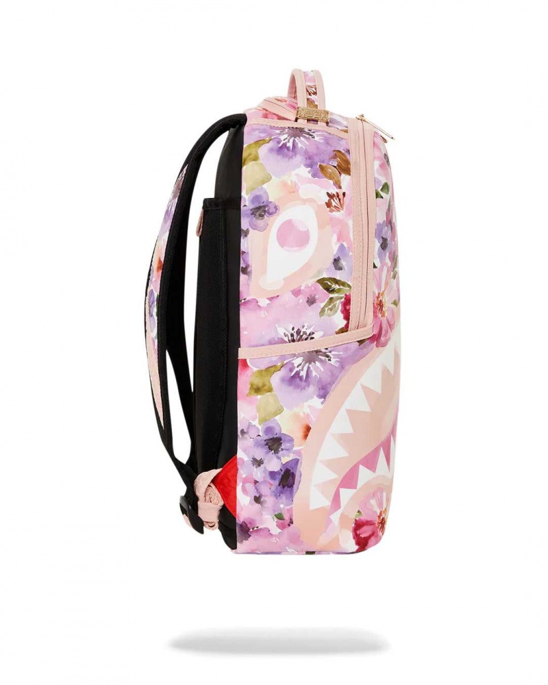 Sprayground Backpack PAINTED FLORAL SHARK BACKPACK Pink | XRQCB5916