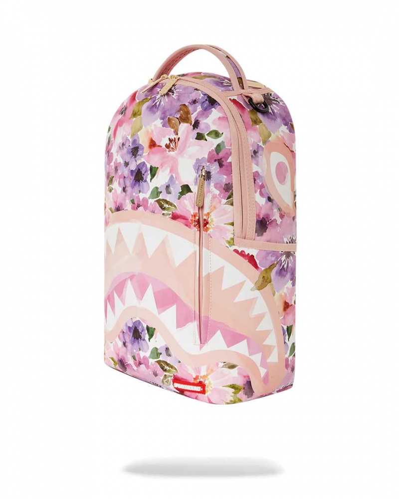 Sprayground Backpack PAINTED FLORAL SHARK BACKPACK Pink | XRQCB5916