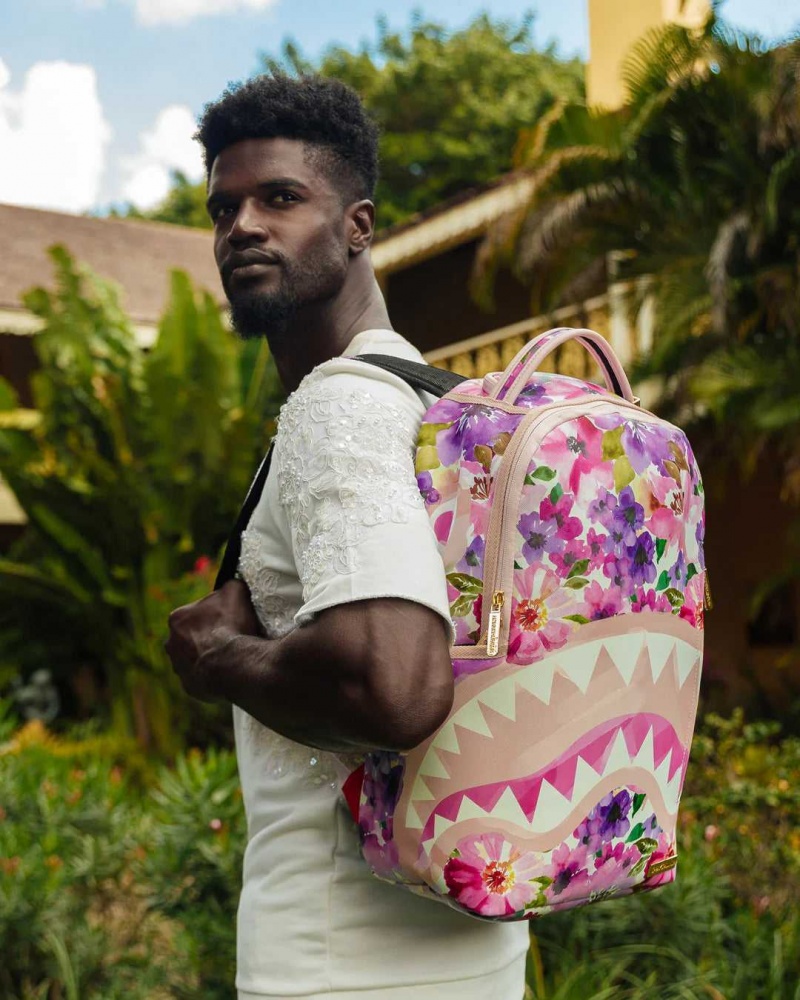 Sprayground Backpack PAINTED FLORAL SHARK BACKPACK Pink | XRQCB5916