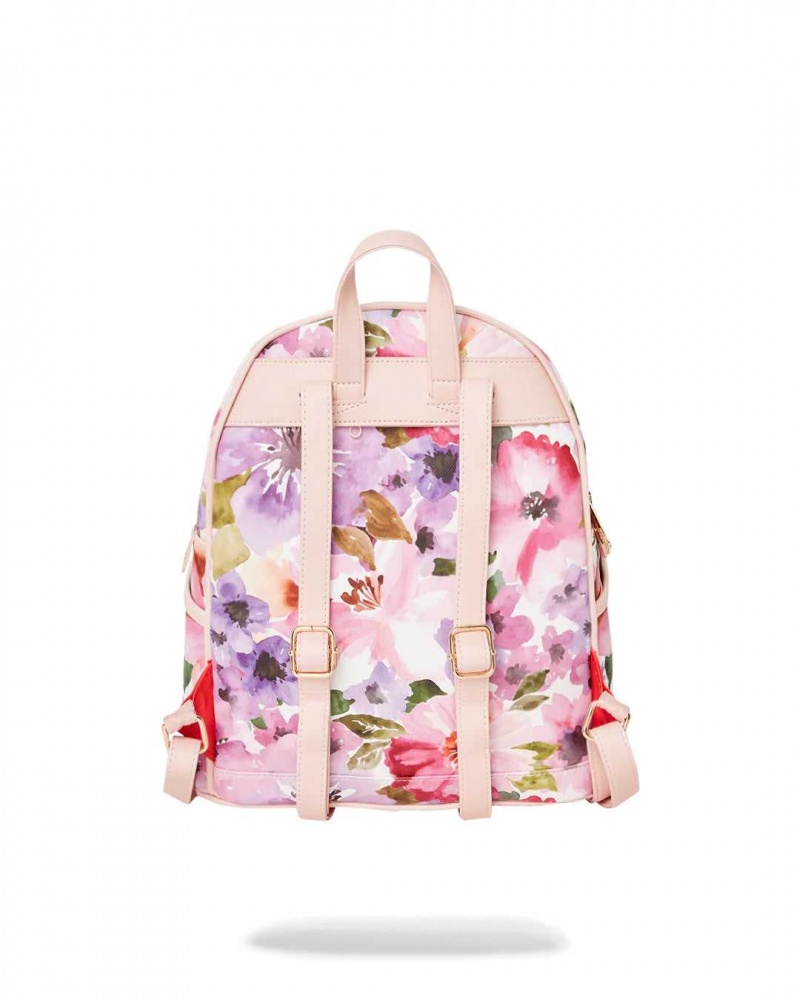 Sprayground Backpack PAINTED FLORAL SAVAGE BACKPACK Pink | CVAWM3857