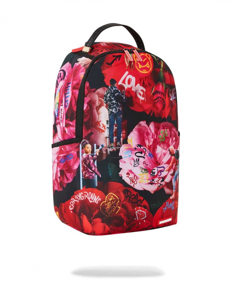 Sprayground Backpack PAINTED ROSES BACKPACK Red | JCNOX2618