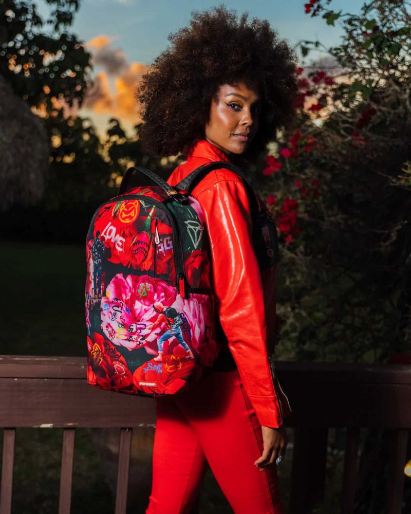 Sprayground Backpack PAINTED ROSES BACKPACK Red | JCNOX2618