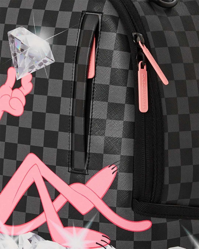 Sprayground Backpack PANTHER STACKED DIAMONDS BACKPACK Pink Grey | UZHVG6925