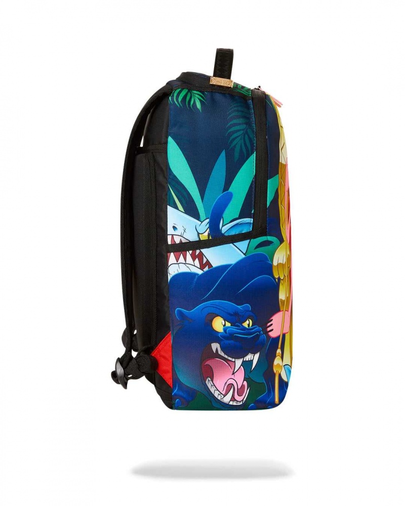 Sprayground Backpack PANTHER SITTING IN CHAIR BACKPACK Pink Blue | NAQJD2931