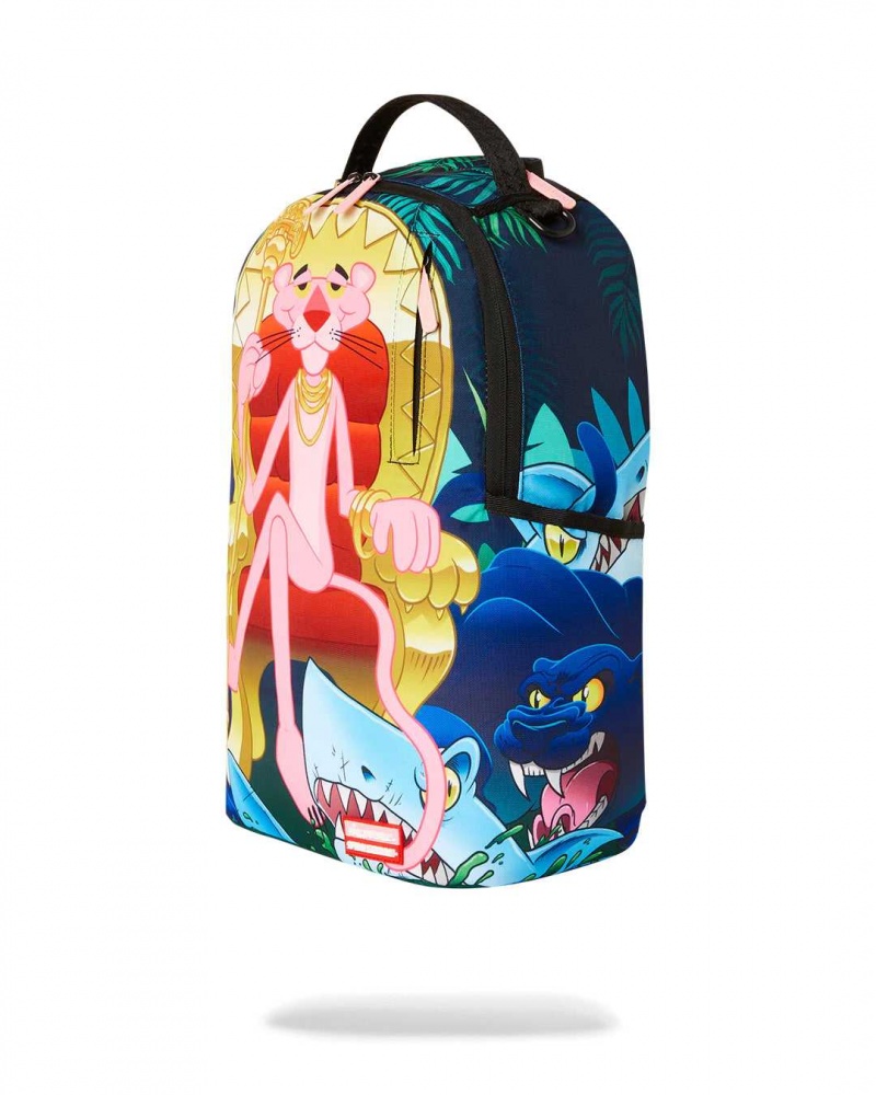 Sprayground Backpack PANTHER SITTING IN CHAIR BACKPACK Pink Blue | NAQJD2931