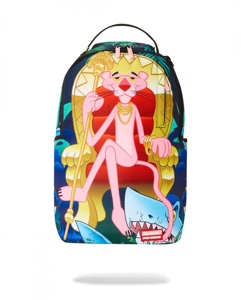 Sprayground Backpack PANTHER SITTING IN CHAIR BACKPACK Pink Blue | NAQJD2931