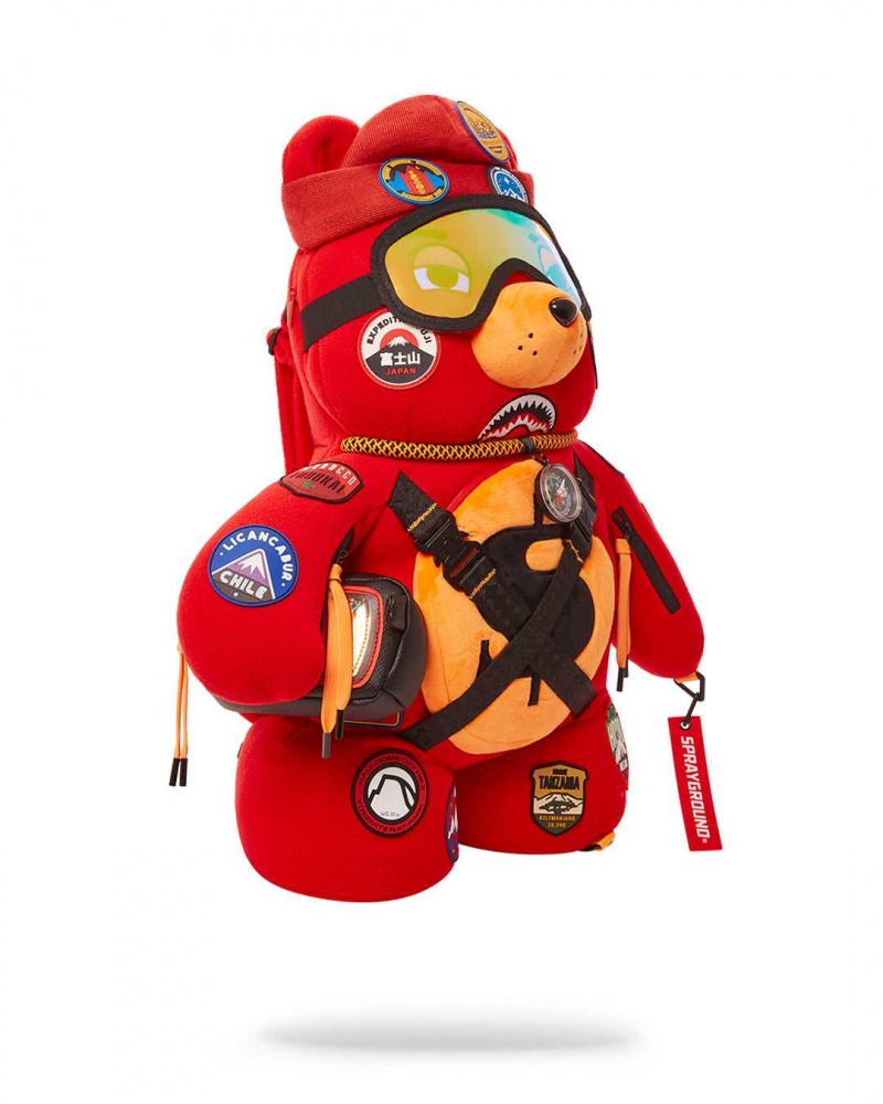 Sprayground Backpack PATCHES BEAR Red | VIPBM8465