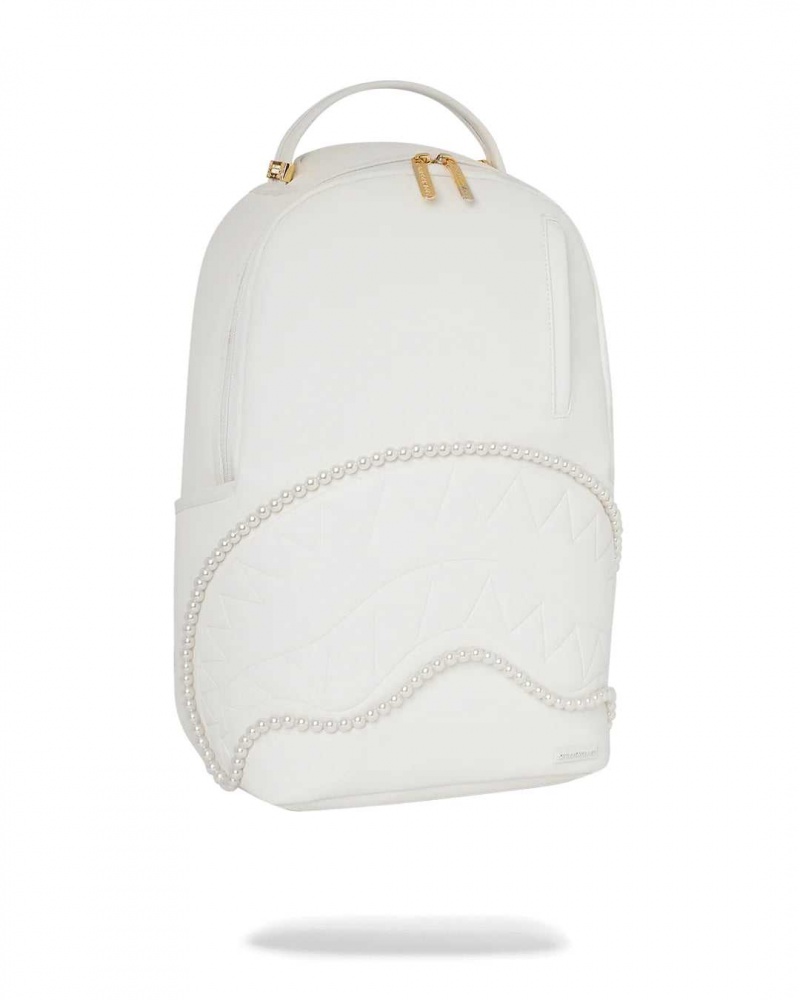 Sprayground Backpack PEARL SHARKMOUTH BACKPACK White | NQIBV5074