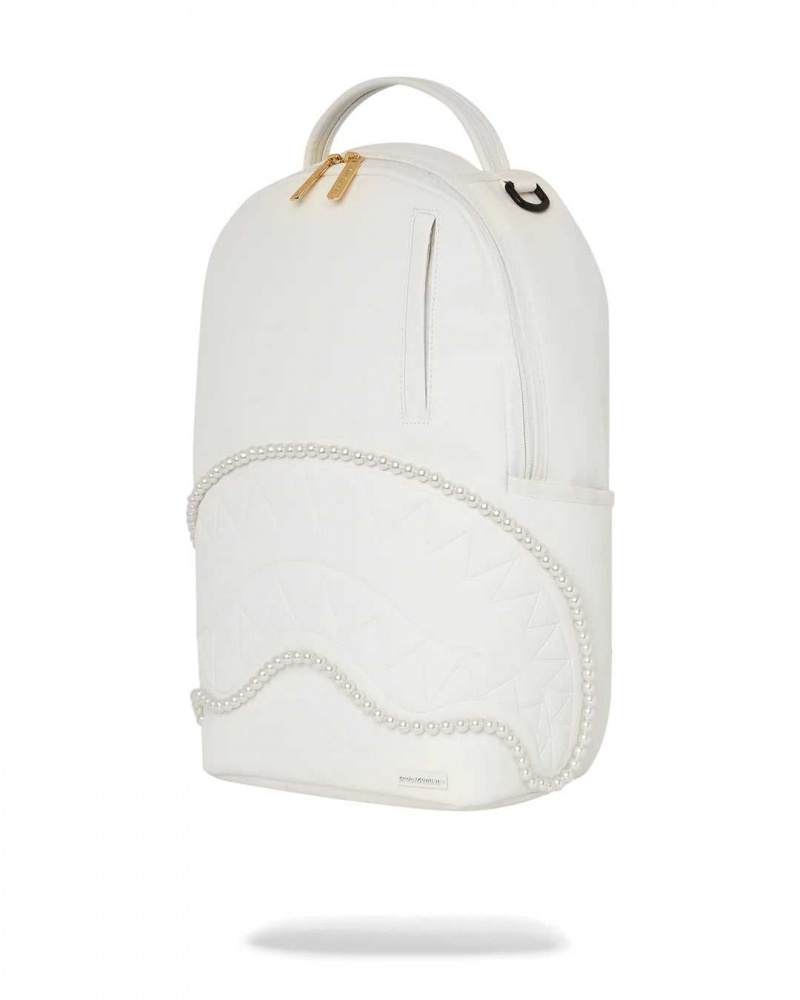 Sprayground Backpack PEARL SHARKMOUTH BACKPACK White | NQIBV5074