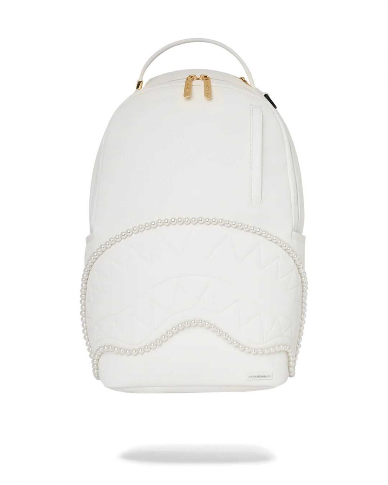 Sprayground Backpack PEARL SHARKMOUTH BACKPACK White | NQIBV5074