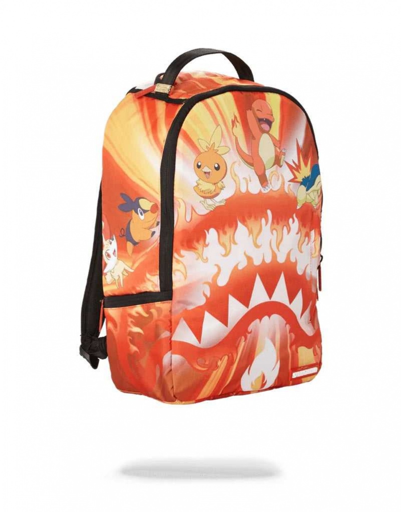 Sprayground Backpack POKEMON FIRE SHARK BACKPACK Orange | JNPBT6785