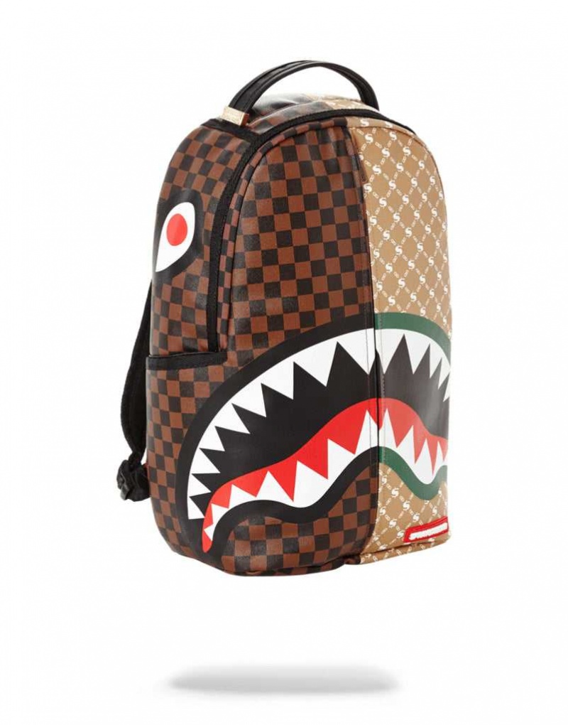 Sprayground Backpack Paris Vs Florence Shark Brown | DWZGB0479