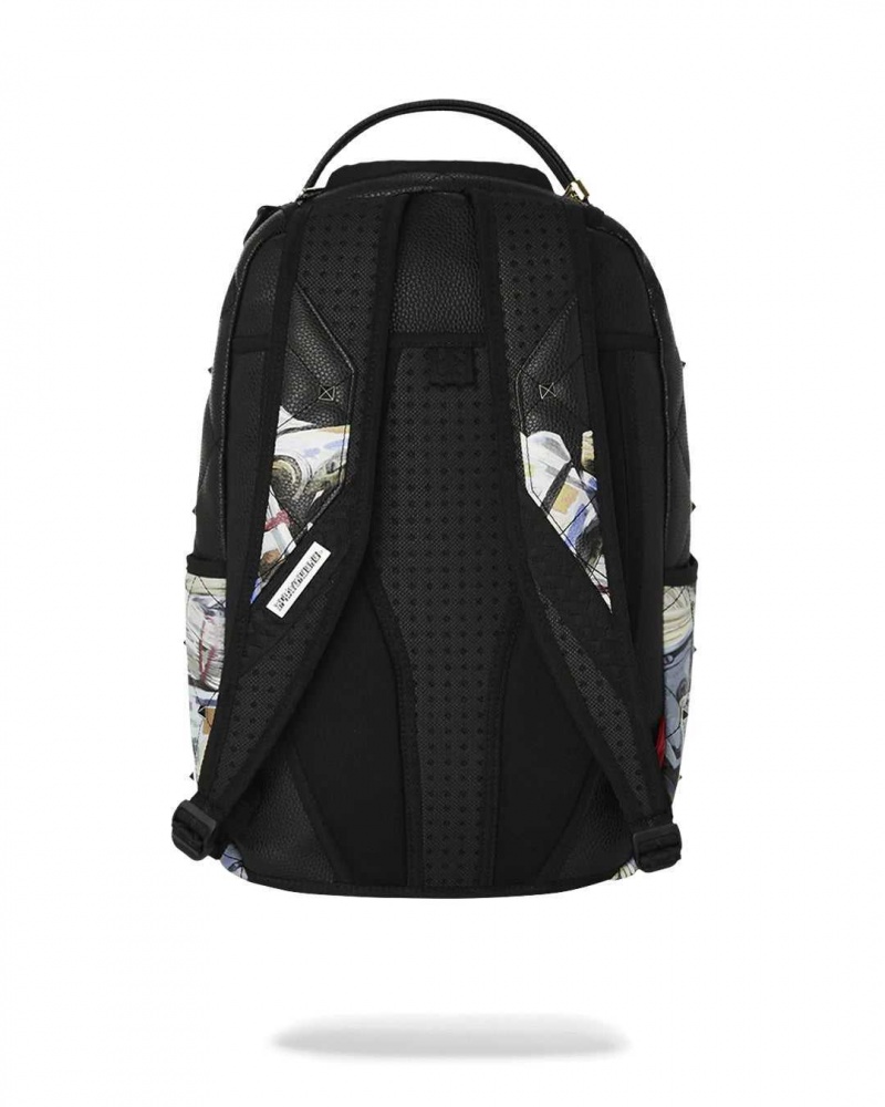 Sprayground Backpack QUILTED MONEY STASH STUDDED BACKPACK Black | YTXPN2105