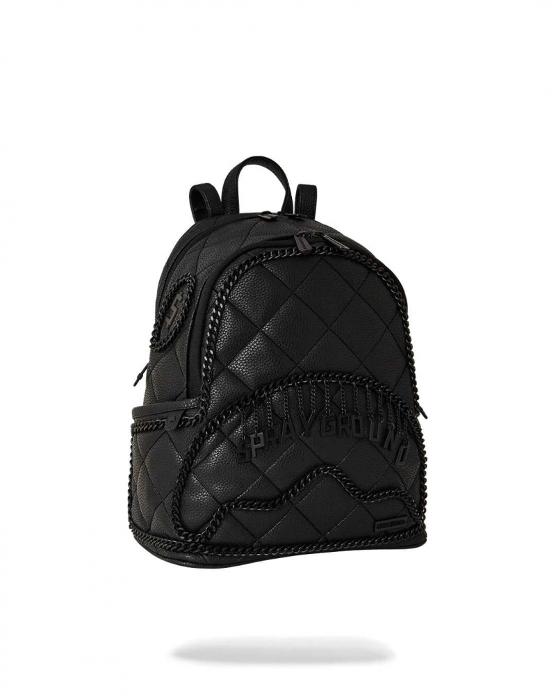 Sprayground Backpack QUILT WITH 1 LINE STITCH SAVAGE Black | LWJOX3729