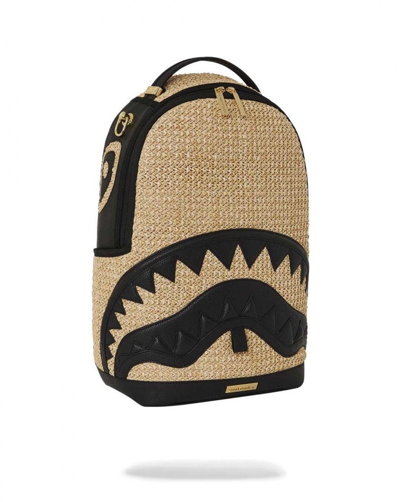 Sprayground Backpack RAFFIA SHARK BACKPACK Beige | VRZCD6490