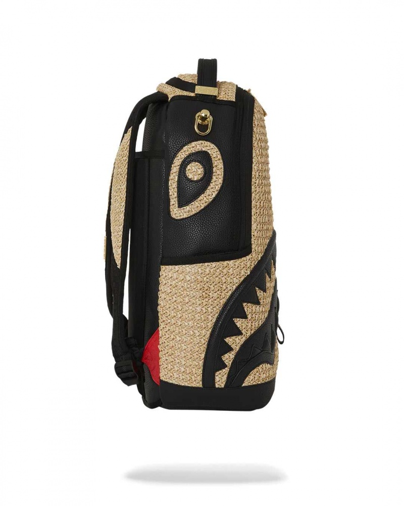 Sprayground Backpack RAFFIA SHARK BACKPACK Beige | VRZCD6490