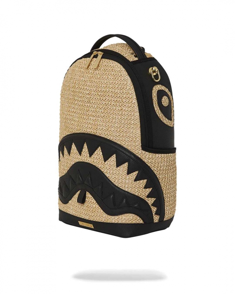 Sprayground Backpack RAFFIA SHARK BACKPACK Beige | VRZCD6490